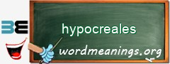 WordMeaning blackboard for hypocreales